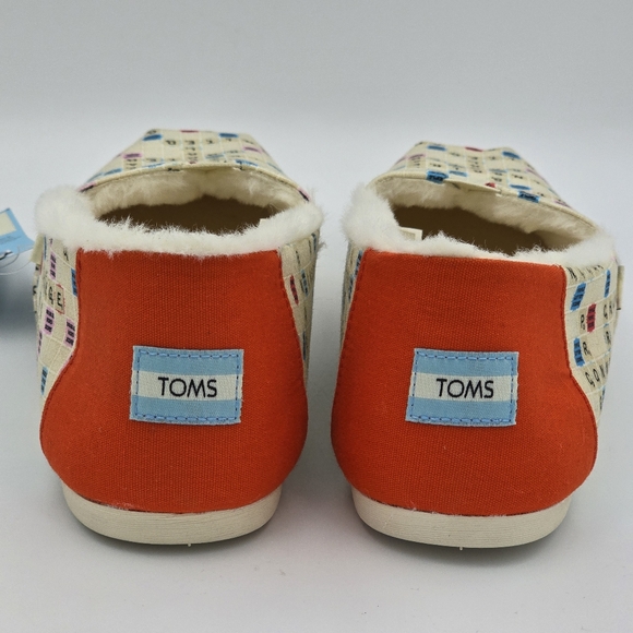 NWT TOMS Scrabble Gameboard Print Faux Fur Lined Alpargata Slip-ons, Women's 12 - Picture 16 of 16